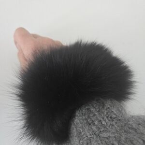 Eve Reid Elegant Black Faux Fur Cuff Bracelet